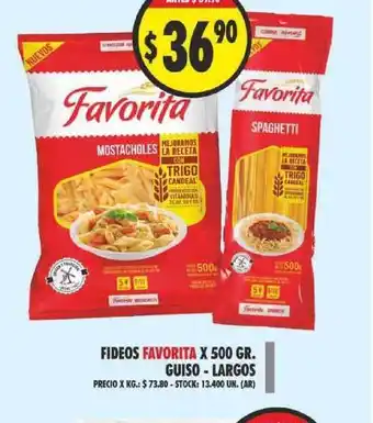 Supermercados Becerra Favorita Fideos x 500gr oferta
