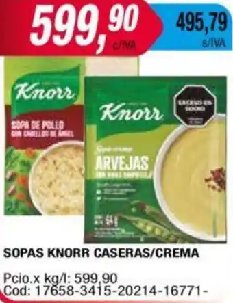 Maxiconsumo SOPAS KNORR CASERAS/CREMA oferta