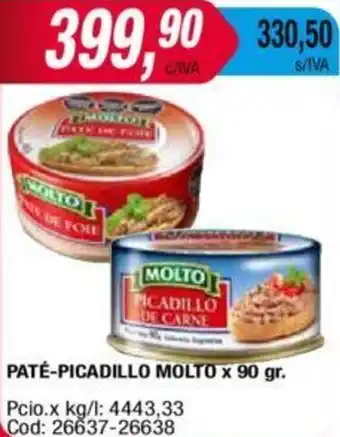 Maxiconsumo PATÉ-PICADILLO MOLTO x 90gr oferta