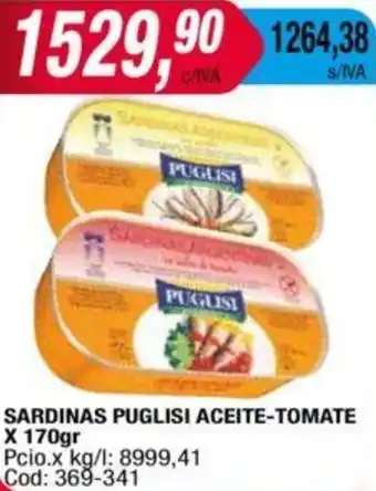 Maxiconsumo SARDINAS PUGLISI ACEITE-TOMATE x 170gr oferta
