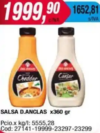 Maxiconsumo SALSA D.ANCLAS x 360gr oferta
