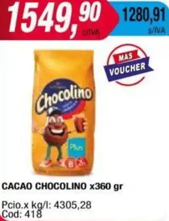 Maxiconsumo CACAO CHOCOLINO x 360gr oferta