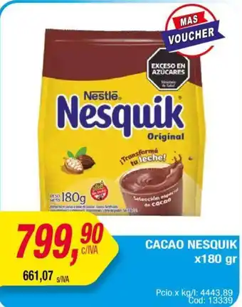 Maxiconsumo CACAO NESQUIK x 180gr oferta