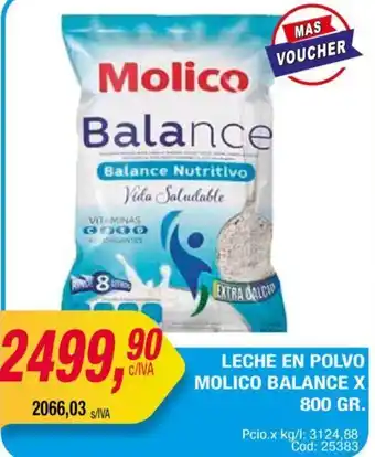 Maxiconsumo LECHE EN POLVO MOLICO BALANCE X 800gr oferta