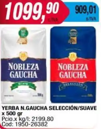 Maxiconsumo YERBA N.GAUCHA SELECCIÓN/SUAVE x 500gr oferta