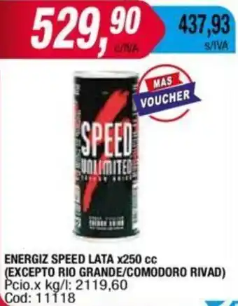 Maxiconsumo ENERGIZ SPEED LATA x 250cc oferta