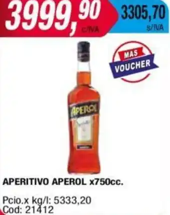 Maxiconsumo APERITIVO APEROL x 750cc oferta