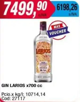 Maxiconsumo GIN LARIOS x 700cc oferta