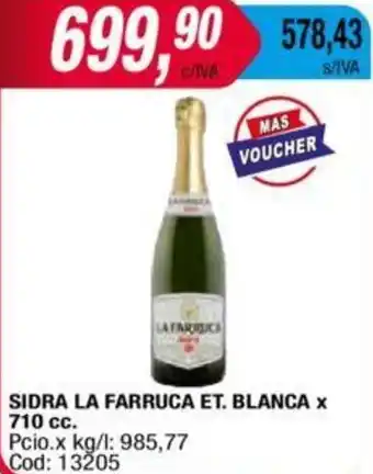 Maxiconsumo SIDRA LA FARRUCA ET. BLANCA x 710cc oferta