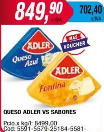 Maxiconsumo QUESO ADLER VS SABORES oferta