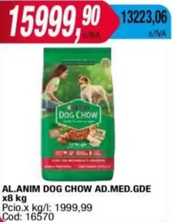 Maxiconsumo AL.ANIM DOG CHOW AD.MED.GDE x 8kg oferta