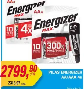 Maxiconsumo PILAS ENERGIZER AA/AAA 4u oferta