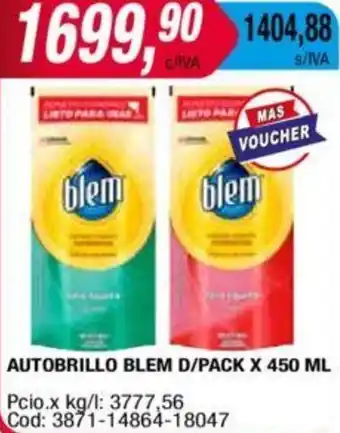 Maxiconsumo AUTOBRILLO BLEM D/PACK X 450ML oferta