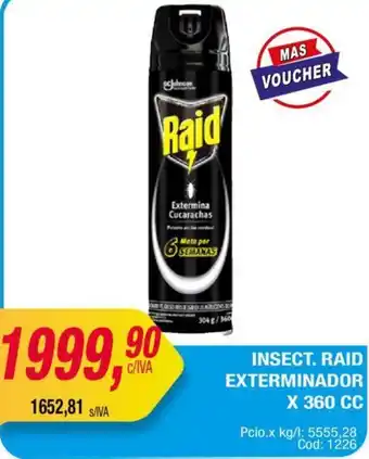 Maxiconsumo INSECT. RAID EXTERMINADOR X 360CC oferta