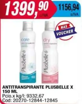 Maxiconsumo ANTITRANSPIRANTE PLUSBELLE x 150ML oferta