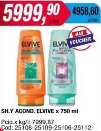 Maxiconsumo SH.Y ACOND. ELVIVE x 750ml oferta