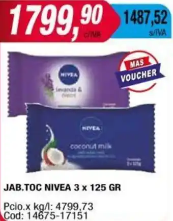 Maxiconsumo JAB.TOC NIVEA 3 x 125GR oferta