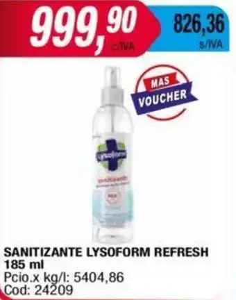 Maxiconsumo SANITIZANTE LYSOFORM REFRESH 185ml oferta