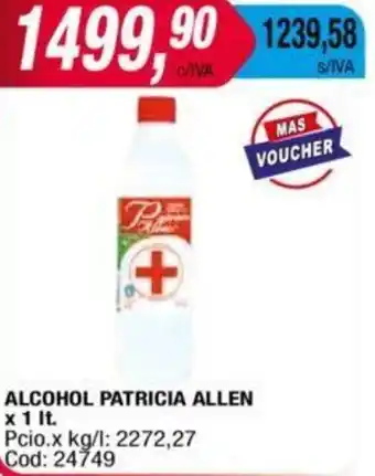 Maxiconsumo ALCOHOL PATRICIA ALLEN x 1lt oferta
