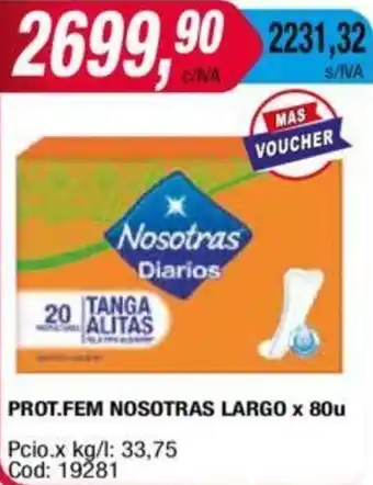 Maxiconsumo PROT.FEM NOSOTRAS LARGO x 80u oferta