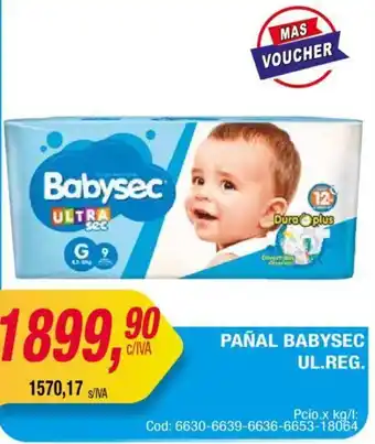 Maxiconsumo PAÑAL BABYSEC UL.REG. oferta