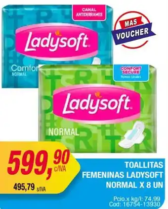 Maxiconsumo TOALLITAS FEMENINAS LADYSOFT NORMAL X 8UN oferta