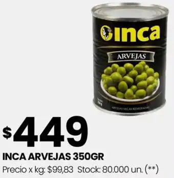 Changomas INCA ARVEJAS 350GR oferta