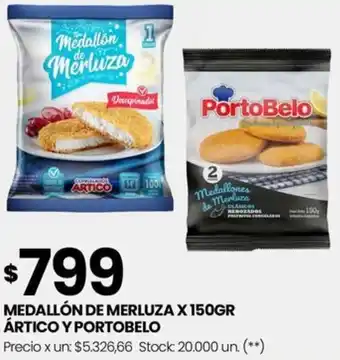 Changomas MEDALLÓN DE MERLUZA X 150GR ÁRTICO Y PORTOBELO oferta