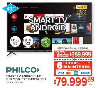 Carrefour PHILCO SMART TV ANDROID 43" FHD MOD. 91PLD43FS23CH oferta