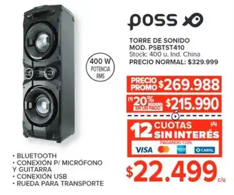 Carrefour poss TORRE DE SONIDO MOD. PSBTST410 oferta