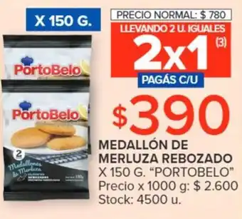 Carrefour MEDALLÓN DE MERLUZA REBOZADO X 150 G. "PORTOBELO" oferta