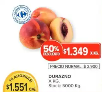 Carrefour DURAZNO X KG. oferta