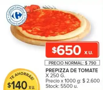 Carrefour PREPIZZA DE TOMATE X 250 G. oferta