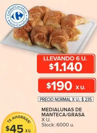 Carrefour MEDIALUNAS DE MANTECA / GRASA X U. oferta