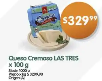 Supermercados Buenos Días Queso Cremoso LAS TRES x 100 g oferta