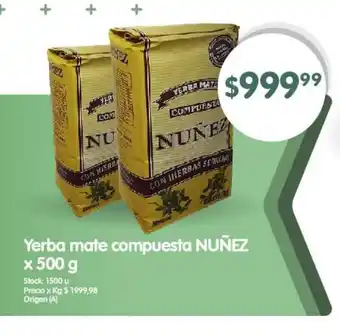 Supermercados Buenos Días Yerba mate compuesta NUÑEZ x 500 g oferta