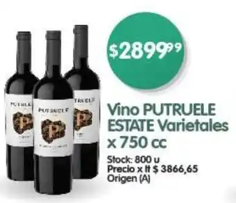 Supermercados Buenos Días Vino PUTRUELE ESTATE Varietales x 750 cc oferta