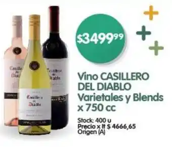 Supermercados Buenos Días Vino CASILLERO DEL DIABLO Varietales y Blends x 750 cc oferta