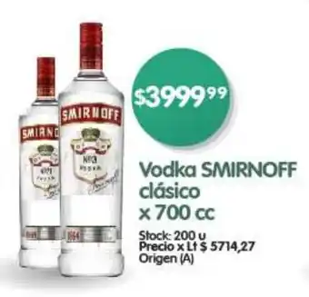 Supermercados Buenos Días Vodka SMIRNOFF clásico x 700 cc oferta
