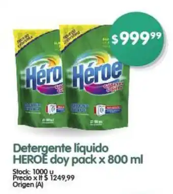 Supermercados Buenos Días Detergente líquido HÉROE doy pack x 800 ml oferta