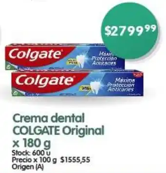 Supermercados Buenos Días Crema dental COLGATE Original x 180 g oferta