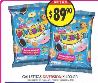 Supermercados Becerra Diversion Galletitas x 400gr oferta