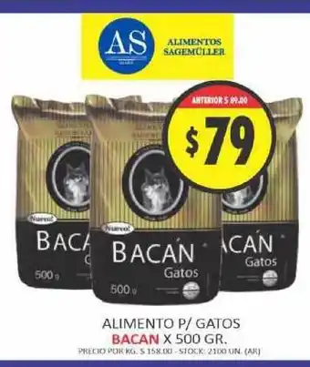 Supermercados Becerra Bacan Alimento P-gatos x 500gr oferta