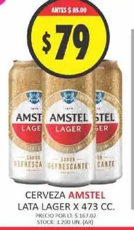Supermercados Becerra Amstel Cerveza Lata Lager x 473cc oferta