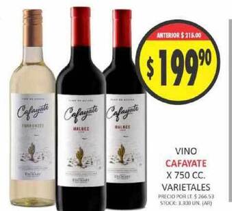 Supermercados Becerra Cafayate Vino x 750cc oferta