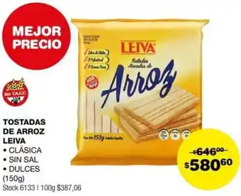 Atomo Conviene TOSTADAS DE ARROZ LEIVA 150g oferta