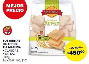 Atomo Conviene TOSTADITAS DE ARROZ TIA MARUCA 120g oferta