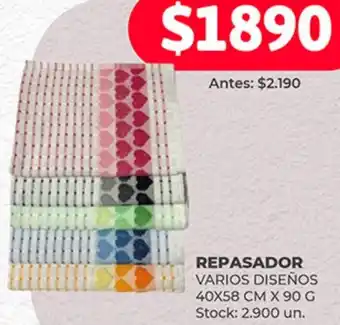 Supermercados Tadicor REPASADOR VARIOS DISEÑOS 40X58 CM X 90G oferta