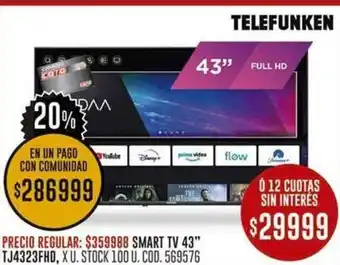 Coto TELEFUNKEN SMART TV 43" oferta