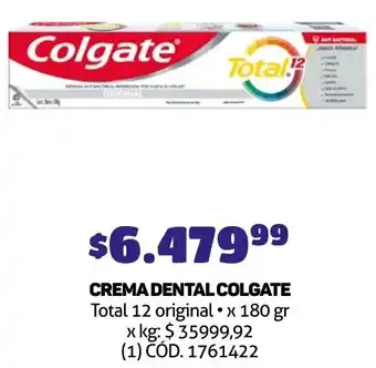Makro CREMA DENTAL COLGATE Total 12 original x 180gr oferta